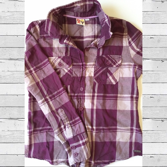 Roxy Purple Plaid Button-up Shirt - Picture 4 of 7